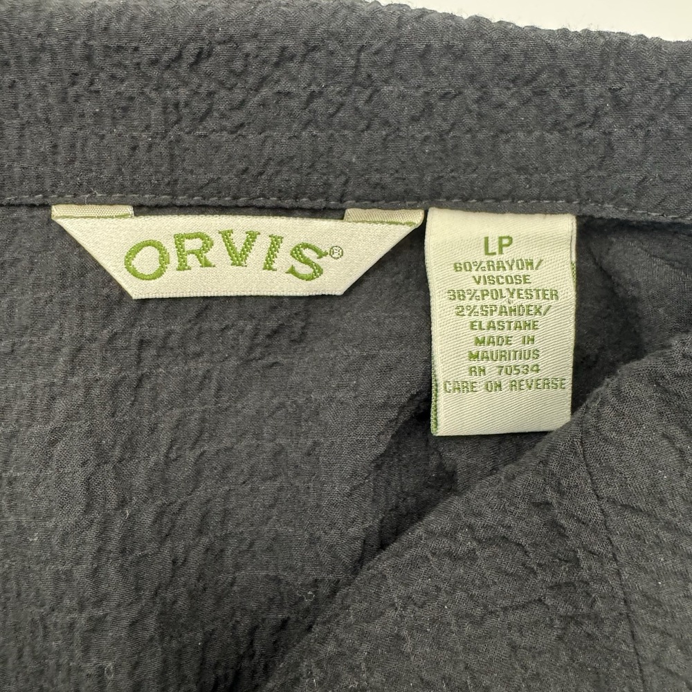 Orvis Women's Black Textured Safari/utility Jacket. Lightweight Size L Crinkle - Picture 3 of 9